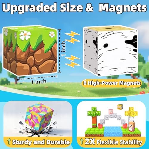 EchoPlan Magnetic Blocks, 200PCS Magnetic Building Blocks for Kids Ages 3+ - Image 2