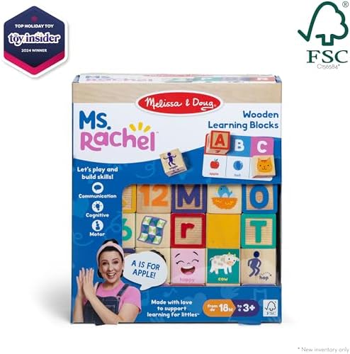 Melissa & Doug Ms. Rachel Letter, Number, and Game Wooden Learning Blocks with Activity Cards for Girls and Boys Toddlers Ages 18 Months+ - FSC Certified - Image 6