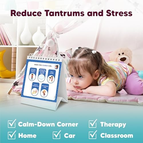 SkillEase Feelings in Control Flip Book, Calm Down Corner Supplies, Emotion Chart for Kids, Autism, Feeling Book for Kids, Self Regulation, Calming Corner - Image 6