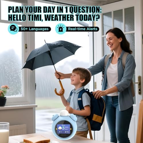 AI Kids Alarm Clock with Voice Control, Children's Focus Ready to Rise Sleep Trainer, AI Assistant Smart Clock, Sound Machine OK to Wake for Toddlers Kids, Digital Partner for Girls Boys - Image 5