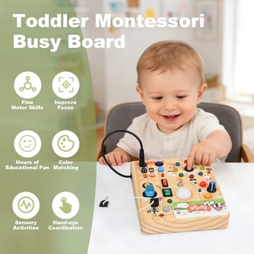 Busy Board for Toddlers 1-3 - Montessori Educational Sensory Toy for Kids - Image 4