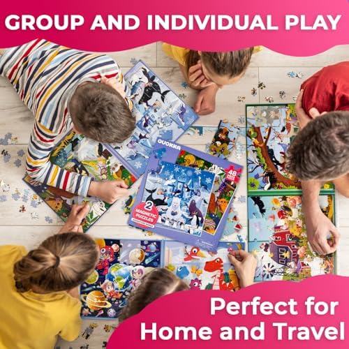 Magnetic Puzzles for Toddlers 3-5 - 2x48 Pieces Travel Games for Kids 2-4 - Image 4