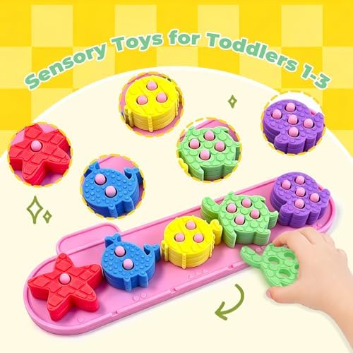Montessori Toys for 1+ Year Old, Silicone Baby Stacking Shape Color Sorting Toys for Toddlers 1-3, Preschool Learning Activities Toddler Games, 1 2 3 Year Old Girls Boys Birthday Gifts - Image 2