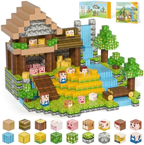 100pcs Magnetic Blocks, Magnetic Cubes with Forest Animals Blocks Set by GRYXPOX-BuildMagwonderWorlds