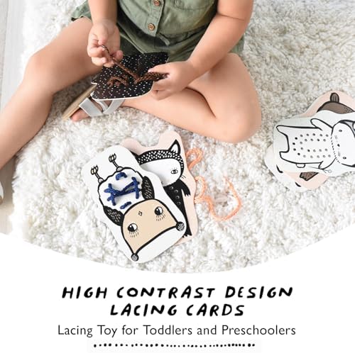 Wee Gallery Holiday Lacing Cards, Sewing Board and Travel Game for Toddlers and Preschoolers, Fine Motor Skills Toy, Montessori-Inspired Educational Kids Craft Activity for Ages 3+ - Image 2