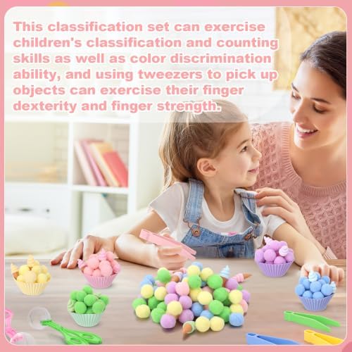 136 Pcs Ice Cream Sensory Bin Filler Counting Sorting Fine Motor Toys - Image 6