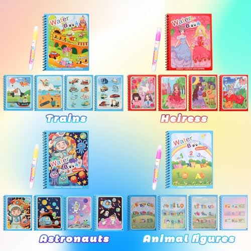 8 Pack Reusable Water Coloring Books for Toddlers, Paint with Water Books,Mess-Free Coloring Book, Portable Educational Doodle Drawing Toy, Improving Children's Imagination, Color Perception - Image 5