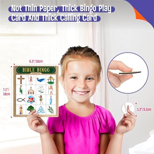SpriteGru Bible Bingo Game, Multiple Players Bingo Game for Christian, Bible School Kids Christian Sunday Church - Image 3