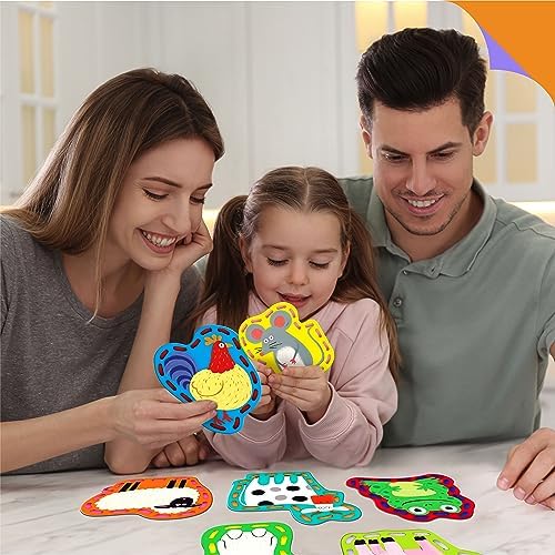 SpriteGru 9 Pieces Kids Lacing Cards, Double Sided Sewing Cards in 9 Farm Themed Cards with 9 Colorful Laces, Imagination Development Lacing Toys Games for Children Educational and Learning Activity - Image 6