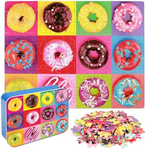 LELEMON Puzzles for Kids Ages 4-6,100 Piece Puzzles for Kids in Metal Box by LELEMON