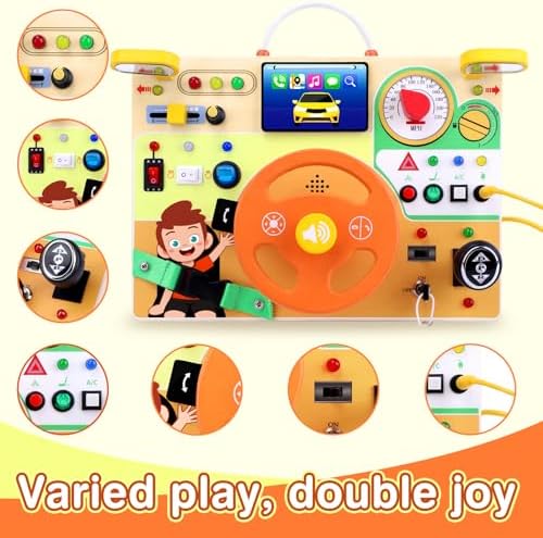 Grarain Busy Board for Toddlers - Montessori Educational Toy for 1-3 Year Old Boys & Girls | Travel-Friendly Sensory Learning Activity | Ideal for Kids with Autism(Busy Board v6) - Image 5