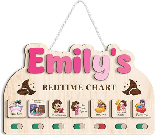 Bedtime Routine Chart, Night Time Routine Chart, Kids Routine Chart, Wooden Daily Night Routine Chart, Visual Schedule for Toddler Evening Routine by TinyKidz