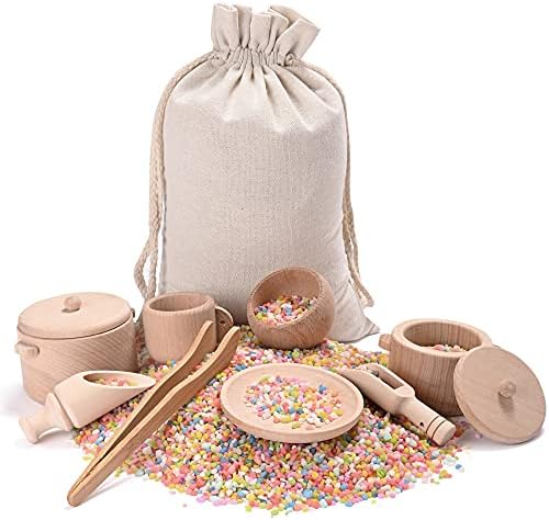 Sensory Bin Toys for Toddlers Montessori Toys, Waldorf Toys, Pretend Play Dish and Tongs- Fine Motor Learning Toys for Sensory Table Activities - Image 2