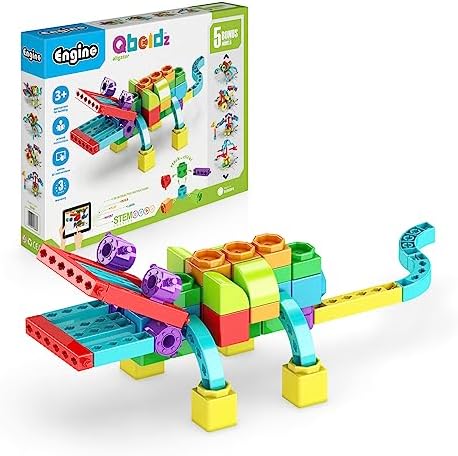 Engino QBOIDZ, Alligator Adventure, Building Blocks for Ages 3+, STEM Kit, Preschool Educational Toys for Kids, Engaging Kids Learning, Montessori Toys for Boys & Girls (5 Models) by Engino