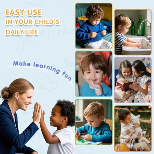 ALSLEA Large Visual Schedule for Kids with Autism Chore Chart for Kids Daily Routine Chart Autism Learning Materials Toddler Planning Board Visual Schedule for Classroom, Home with 124 Cards (Blue) - Image 4