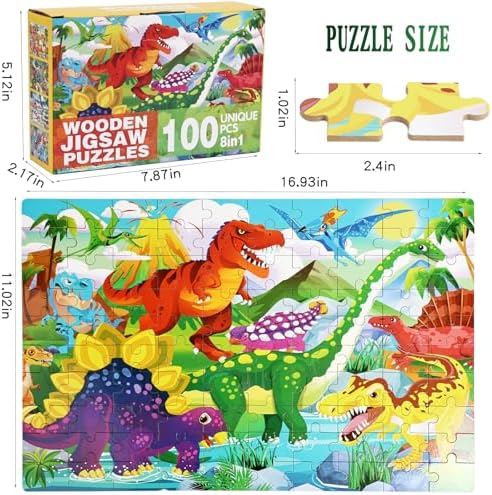 Puzzles for Kids 4-8 Years Old - Dinosaur World 100 Pieces Puzzles for Toddlers Learning Educational Puzzle Toys for Boys and Girls. - Image 6