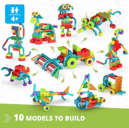 Engino QBOIDZ Farm Tractor, Building Blocks Ages 4+, STEM Toys for Boys & Girls, Building Kit, Preschool Educational Toys Combining Fun with Science, Technology, Math (10 Models) - Image 2