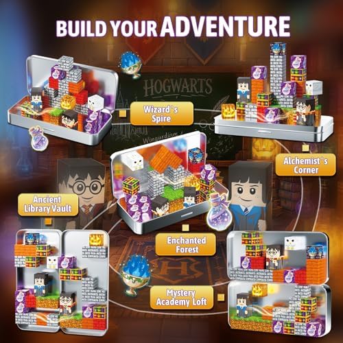 Magnetic Blocks Magic World Travel Toys, 35 PCS Mini Magnetic Building Cubes with Metal Storage Case for Kids Ages 3-8, STEM Montessori Construction Toys for Toddlers, Airplane & Car Ride Essentials - Image 5