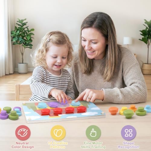 Joyreal Wooden Montessori Toys for 2 3 4 Year Old Girls Boy Birthday Gifts - Image 2