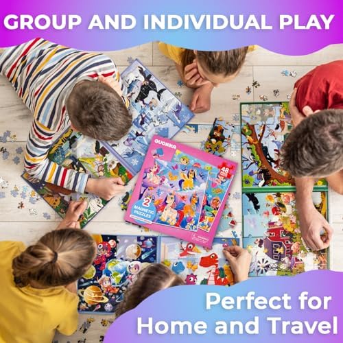 Magnetic Puzzles for Toddlers 3-5 - 2x48 Pieces Travel Games for Kids 2-4 - Image 4