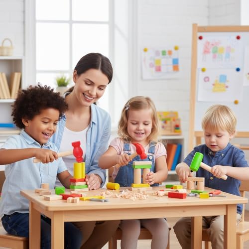 3 PCS Toy Hammers, Wooden Hammer Toys Mallets, Simulation Fake Plastic Maintenance Tools for Birthday Party Supplies - Image 7