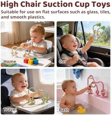 Baby High Chair Toy Teething Chew,Suction Cup Toys,BPA-Free Infant Teether - Image 5