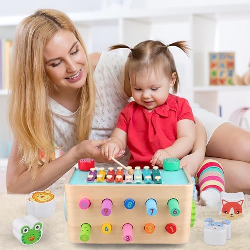 Montessori Baby Hammer Pounding Toy for Toddlers Boys Girls 2 3 4 Years Old, Educational Learning Toy Xylophone Color Shape Easter Basket Stuffers for Toddlers Valentine's Day Gift - Image 6