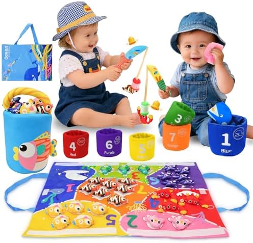 Montessori Fishing Game Toys for Toddlers 1 2 3 Years Old - 40PCS by MPQMPQ