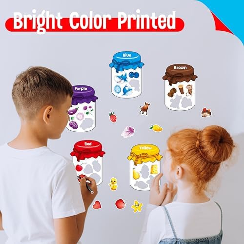12 Pieces Magnetic Color Sorting Toys, 60 Color Magnets Educational Refrigerator Whiteboard for Baby Toddlers Kids Magnets - Image 5