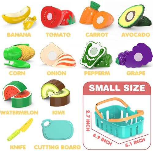 Cutting Play Food Toys for Kid, Pretend Play Kitchen Accessories, Fake Food - Image 3