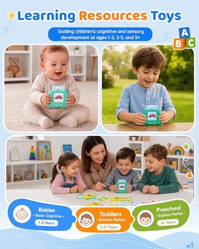 Aullsaty Talking Flash Cards for Toddlers 1-3, Upgraded 248 Sight Words Montessori Speech Therapy Toy, Autism Sensory Educational Learning Toys, Birthday Gifts for Boys Girls (Green) - Image 5