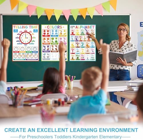 FaCraft 16 Educational Posters for Classroom - Kindergarten Preschool Elementary Classroom Must Haves - Laminated Learning Posters for Toddlers 1-3,Class Supplies Wall Decor, Voice Level Chart, ABC - Image 5