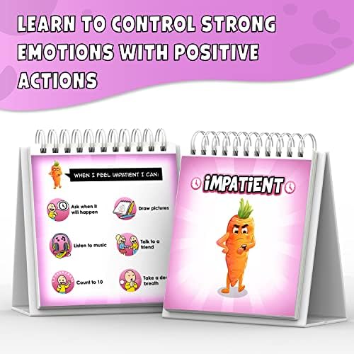 Feelings Flipbook for Kids to Learn 20 Emotions & 6 Coping Skills (Veggies) - Image 3