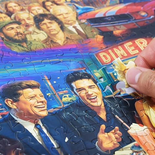 Think2Master 1960s 500 Pieces Very Large Pieces Jigsaw Puzzle: 13+, Teens, Adults & Seniors. Travel Back in Time with the Nostalgic Collage. Great Gift. Size: 26.8” X 18.9” - Image 2