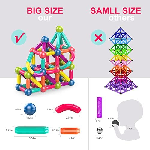 Toddler Magnetic Blocks,Magnetic Balls and Rods,Educational Magnet Building Blocks,Kids Montessori Toys for 3 4 5+ Year Old Girls Boys,Learning Stem Preschool Toys For Toddlers 1-3 Year Old(36pcs) - Image 2