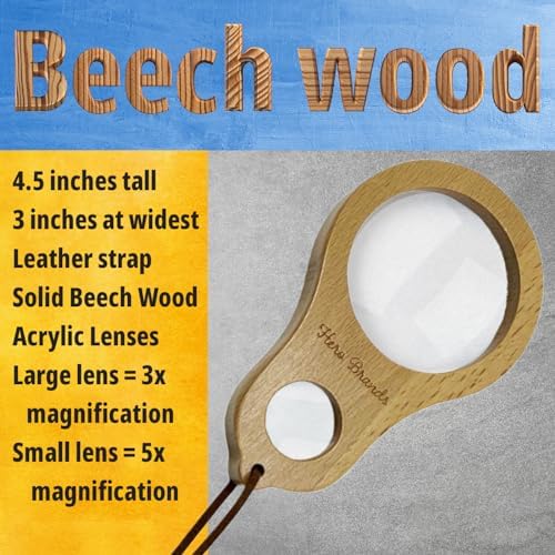 Adventure Set - 2X Wood Magnifying Glass for Kids with 4 Pictures - Wooden Montessori Toy - Learn and Explore - Image 5