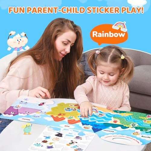 JoyCat Reusable Weather Theme Sticker Book, Travel Toys for Toddlers & Kids - Image 5