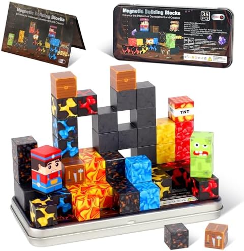 SYSKENI 35PCS Mini Magnetic Blocks Travel Set for Kids Ages 3-5 4-8 by SYSKENI