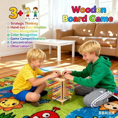 Pichoi Montessori Game Wooden Board Game - Multiplayer Family Travel Game - Math Educational Fine Motor Skills Toy for Boys Girls Ages 3-8, Perfect Holiday & Birthday Gift - Image 6