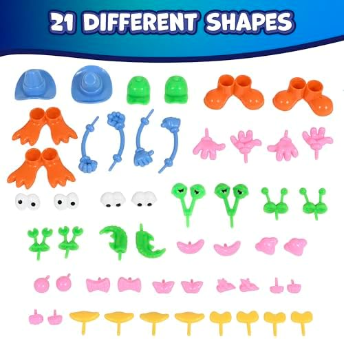 READY 2 LEARN Dough Character Accessories, Set of 52, 21 Shapes - Image 5