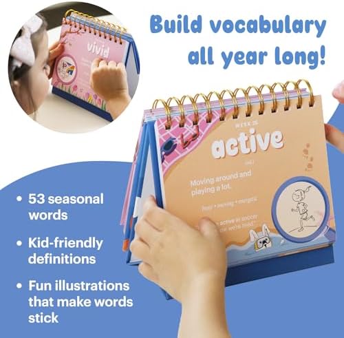 Kids Vocabulary Builder Flipbook (Ages 3–6) – 53 Weekly Words for Speech, Reading & Language Development – Preschool Learning Tool | Mighty Leaps - Image 2