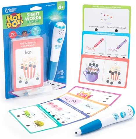 Educational Insights Hot Dots® Sight Words Card Set - Learn to Read Activities for Kids, Includes 26 Double-Sided Cards, Reading Games, Reading Tools, Gift for Ages 4+ by EducationalInsights
