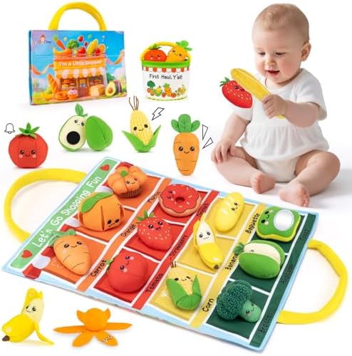 Montessori Sensory Toy for 1 Year Old, Fruit Vegetable Learning Sensory Toy by Unknown