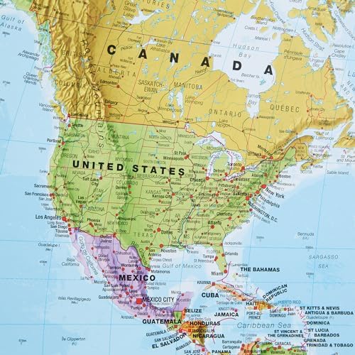 Laminated World Map - 17 x 22 in - Map of the World - 2025 Updated - Image 3