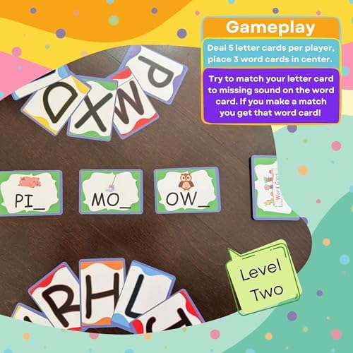 Little Learner Word Match – Phonics and Early Literacy Educational Card Game for Toddlers, Preschoolers, and Kids (2+), Multiplayer, Letter Recognition & Reading Readiness, Fun Learning Activity - Image 5