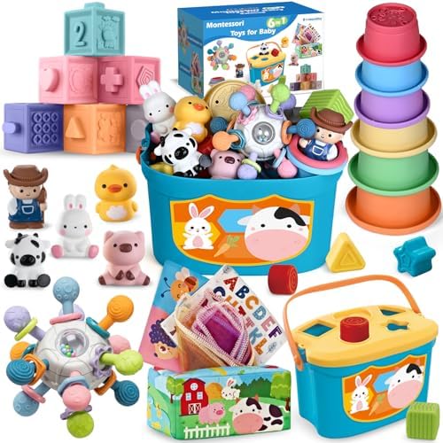 6 In 1 Baby Toys, 6-12 months Baby Toys, Montessori Toddler Gifts Toddlers by SpringFlower