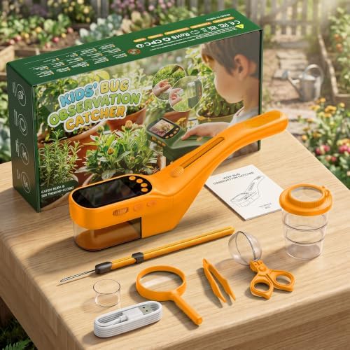 CIMELR Bug Catcher for Kids with 2.4" Screen, 500X Digital Microscope, 1080P Photo/Video, 1000mAh Battery, 8 LED, PC Real-Time Imaging, STEM Nature Toy & Gift for Boys Girls Ages 3-12 - Image 6
