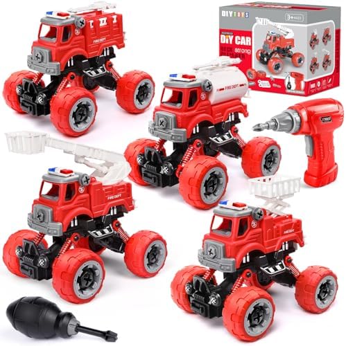 LUDILO Fire Trucks Toddlers 3-5 Take Apart Toys Gifts 3 4 5 Year Old Boys by LUDILO