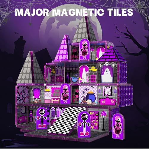 Magnetic Tiles 52PCS, Magnetic Building Blocks STEM Montessori Toys, Preschool Classroom Must Haves, Toddler Sensory Educational Toys for Kids Ages 3-12, Christmas Birthday Gift for Boys Girls(PURPLE) - Image 2