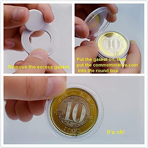 100 Pieces 30mm Coin Capsules and 4 Sizes (18/25/27/30mm) Protect Gasket Coin Holder Case with Wooden Storage Organizer Box for Coin Collection Supplies - Image 4